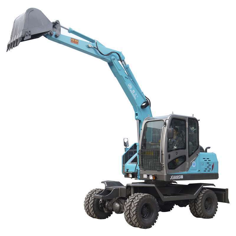 Jinggong 2020 new mini wheel excavator digging machine tire excavator