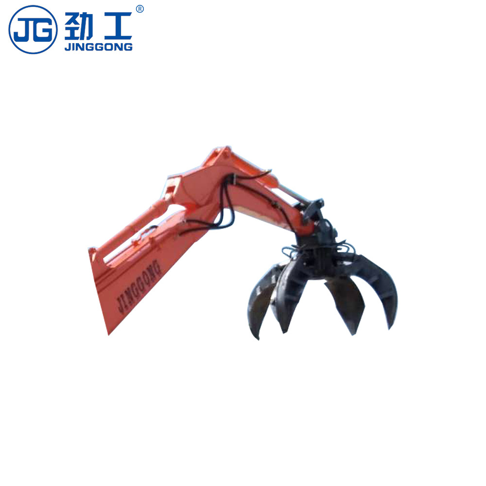 Heavy duty mobile rubber tire scrap pickup shovel mechanism material handler excavator on wheel