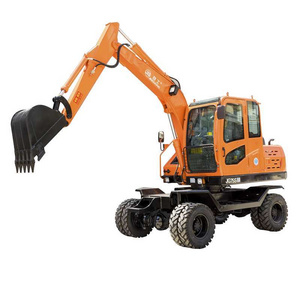 wheel excavator 6 ton small digger machine construction machinery tire wheeled excavator