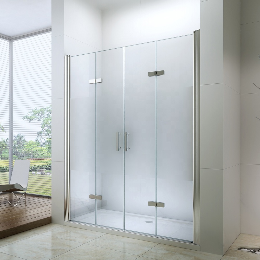 Exceed 2024 Retractable Double Open Accordion Glass Shower Door