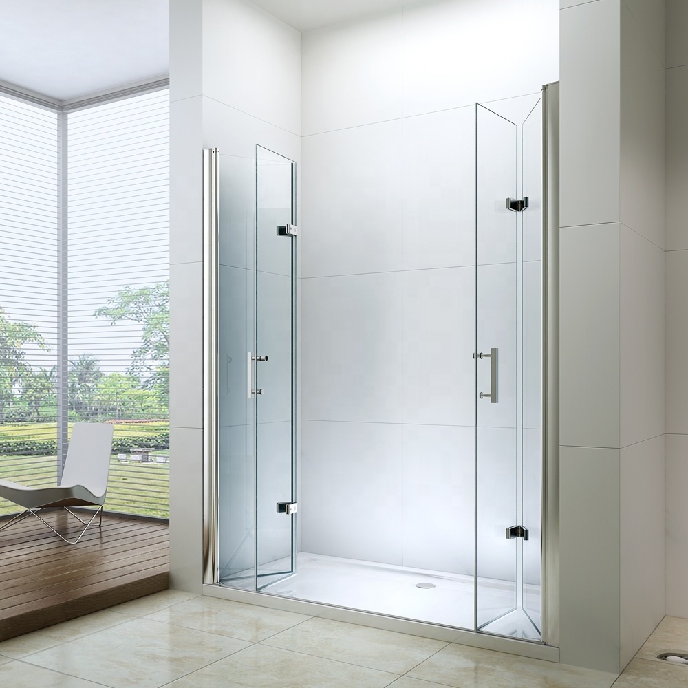 Exceed 2024 Retractable Double Open Accordion Glass Shower Door