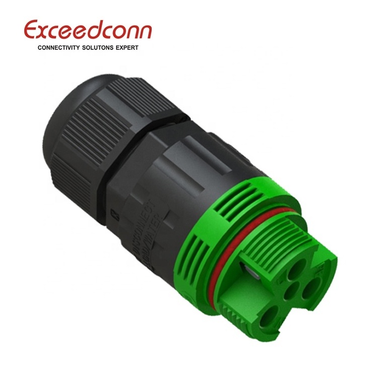 3 Pin  Electrical Screw Lock IP68 waterproof Cable Connector