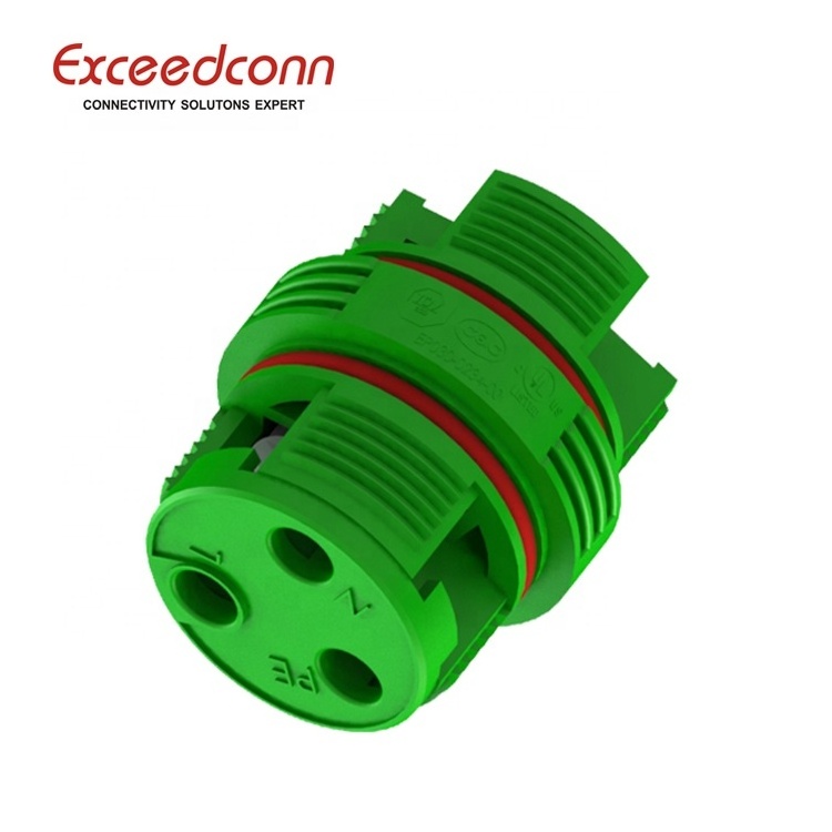 3 Pin  Electrical Screw Lock IP68 waterproof Cable Connector