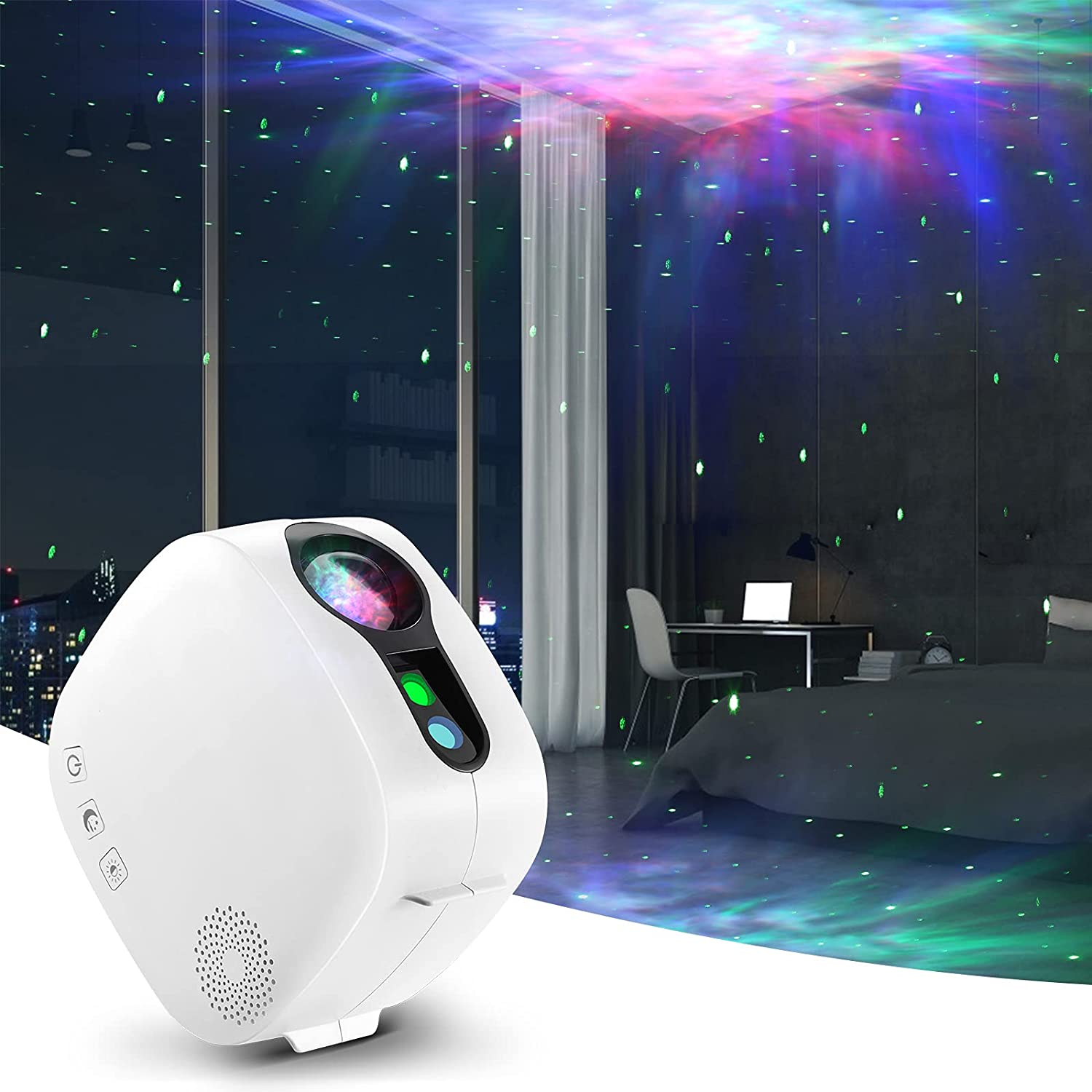 2021 Moon Nebula Star Projector with Remote Control BT Music Light Night Lamp Laser Sky Aurora Galaxy Projector Kids Toy