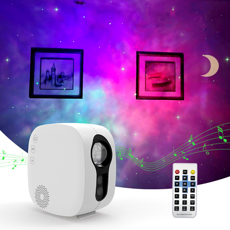 2021 Moon Nebula Star Projector with Remote Control BT Music Light Night Lamp Laser Sky Aurora Galaxy Projector Kids Toy