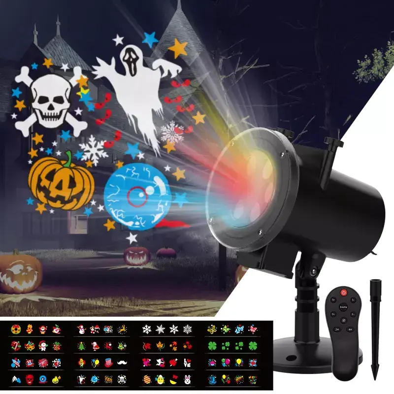 Waterproof removable multiple room pattern decorated christmas projector holiday lights outdoor halloween projector with remote