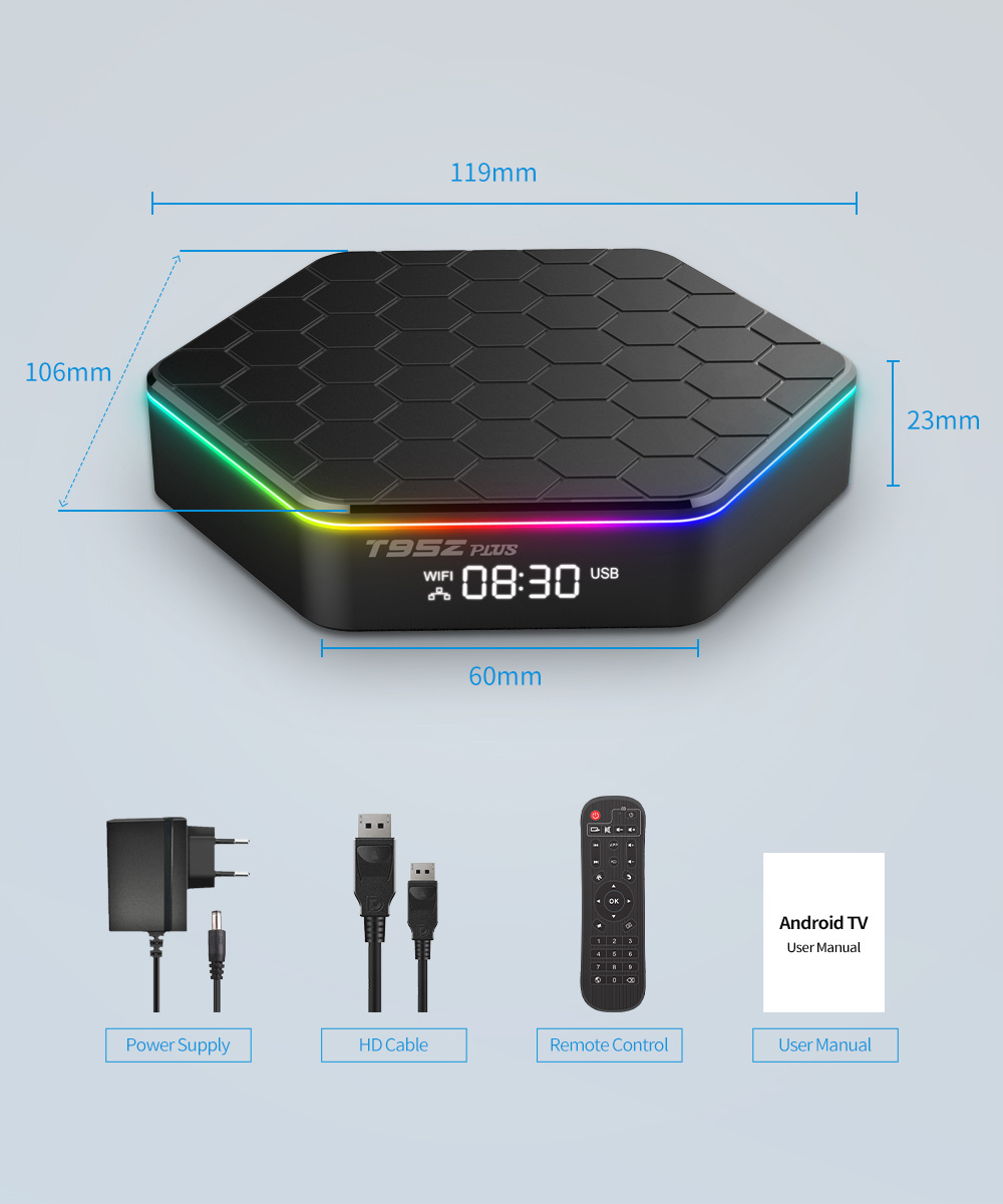 2022 Lasted Allwinner h618 Dual Band Wifi6 BT 5.0 Smart Android Tv Box 6k 4k Set Top Box T95Z PLUS tv box android 12