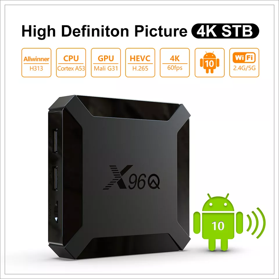 OEM ODM cheap allwinner h313 1GB 8GB 2GB 16GB linux IPTV arabic 4k streaming smart tv box android 10 X96Q