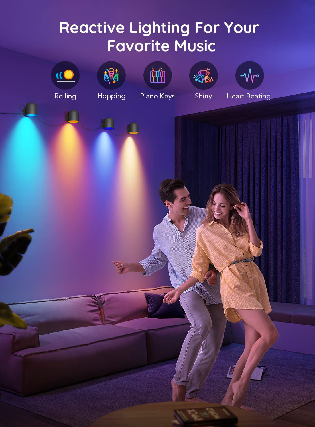 Decorative LED Tuya Smart Wall Music Sync Lighting RGB Rainbow LED Smart wall lights For Home Garden