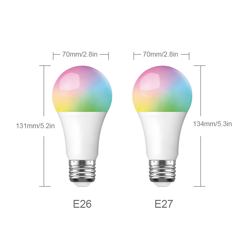 Excel Digital TUYA Smart Life APP E27 E26 RGBW music wifi smart led bulb 7W 10W Smart Light Bulb