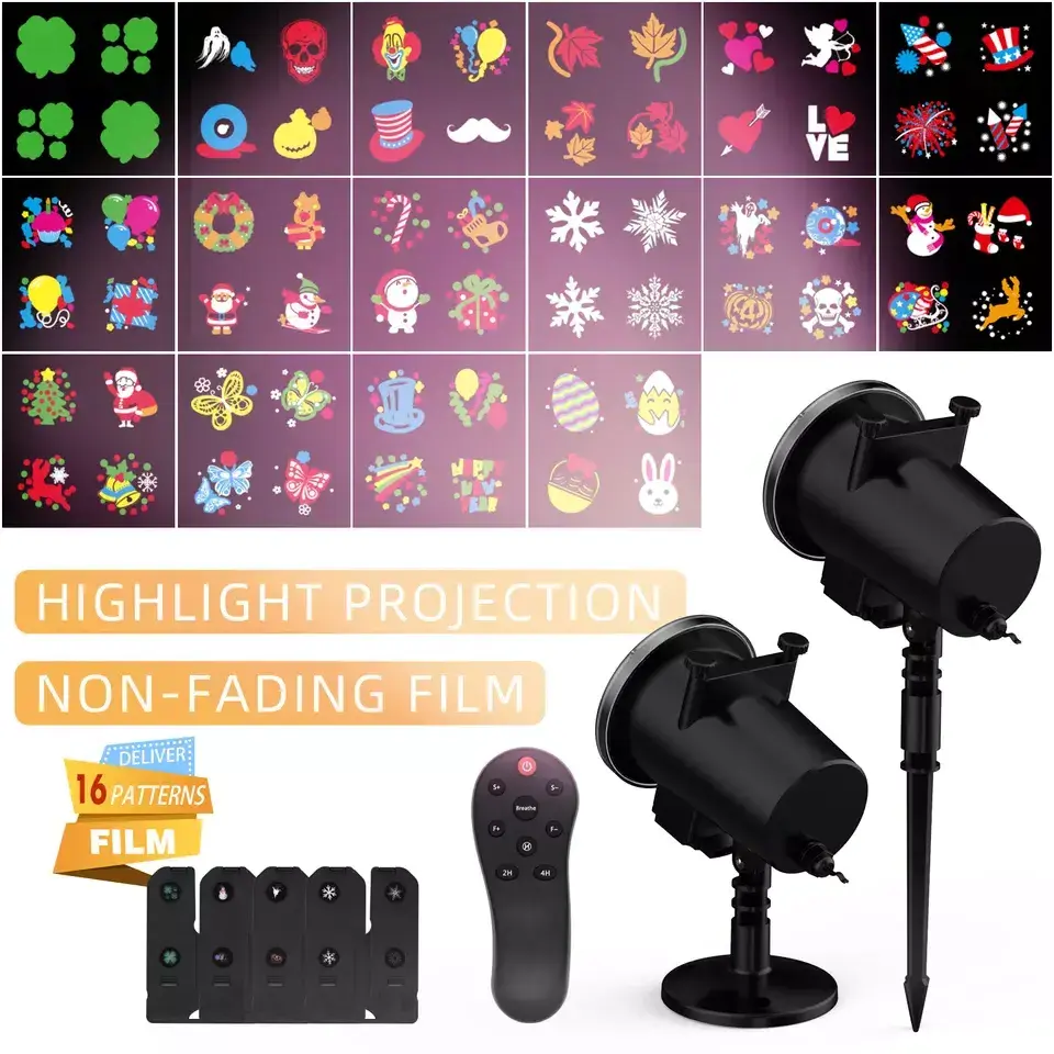 Waterproof removable multiple room pattern decorated christmas projector holiday lights outdoor halloween projector with remote