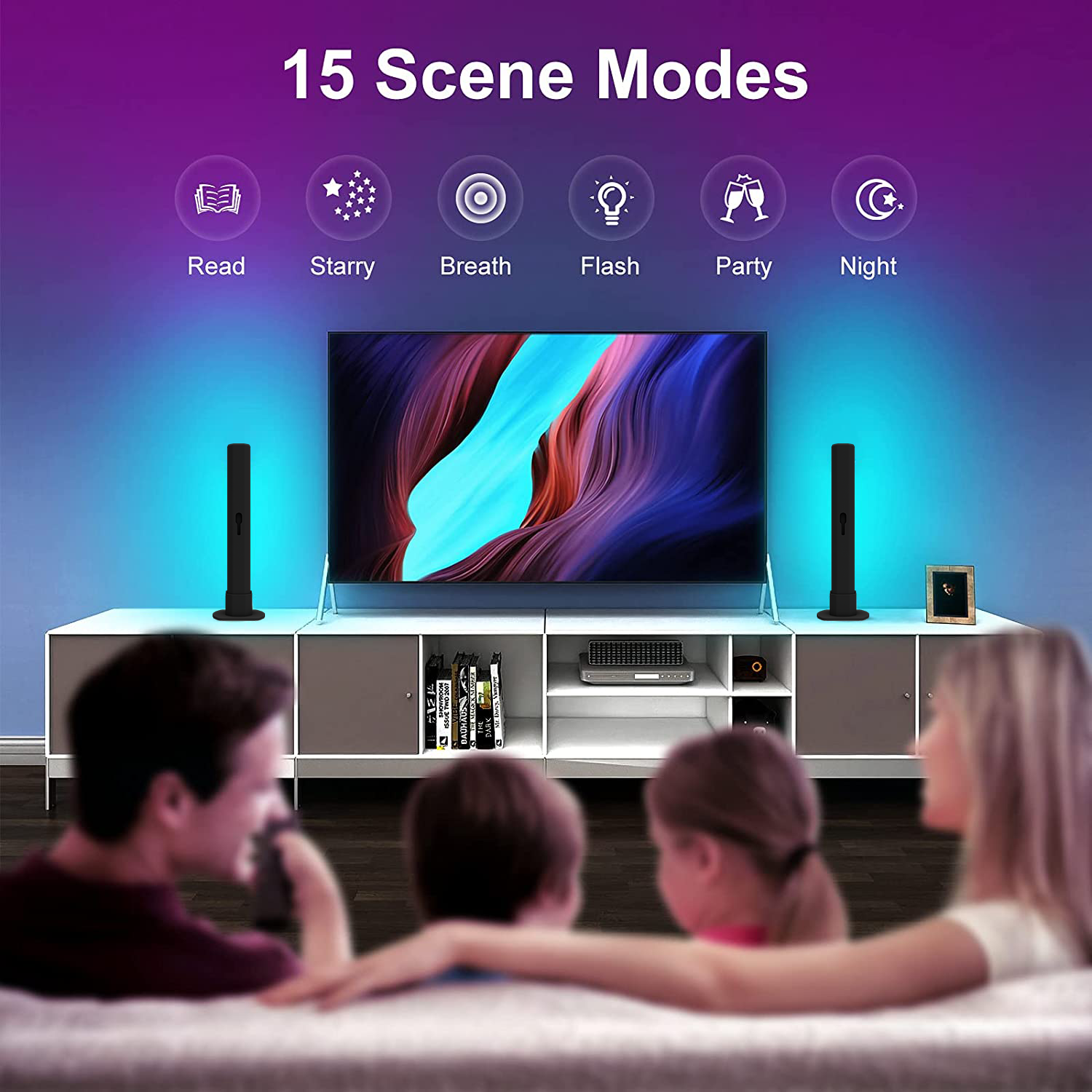 2PCS Flow Light Bar BT APP Control Smart LED Light Bars Smart Ambient Light For Entertainment PC TV Room Decoration