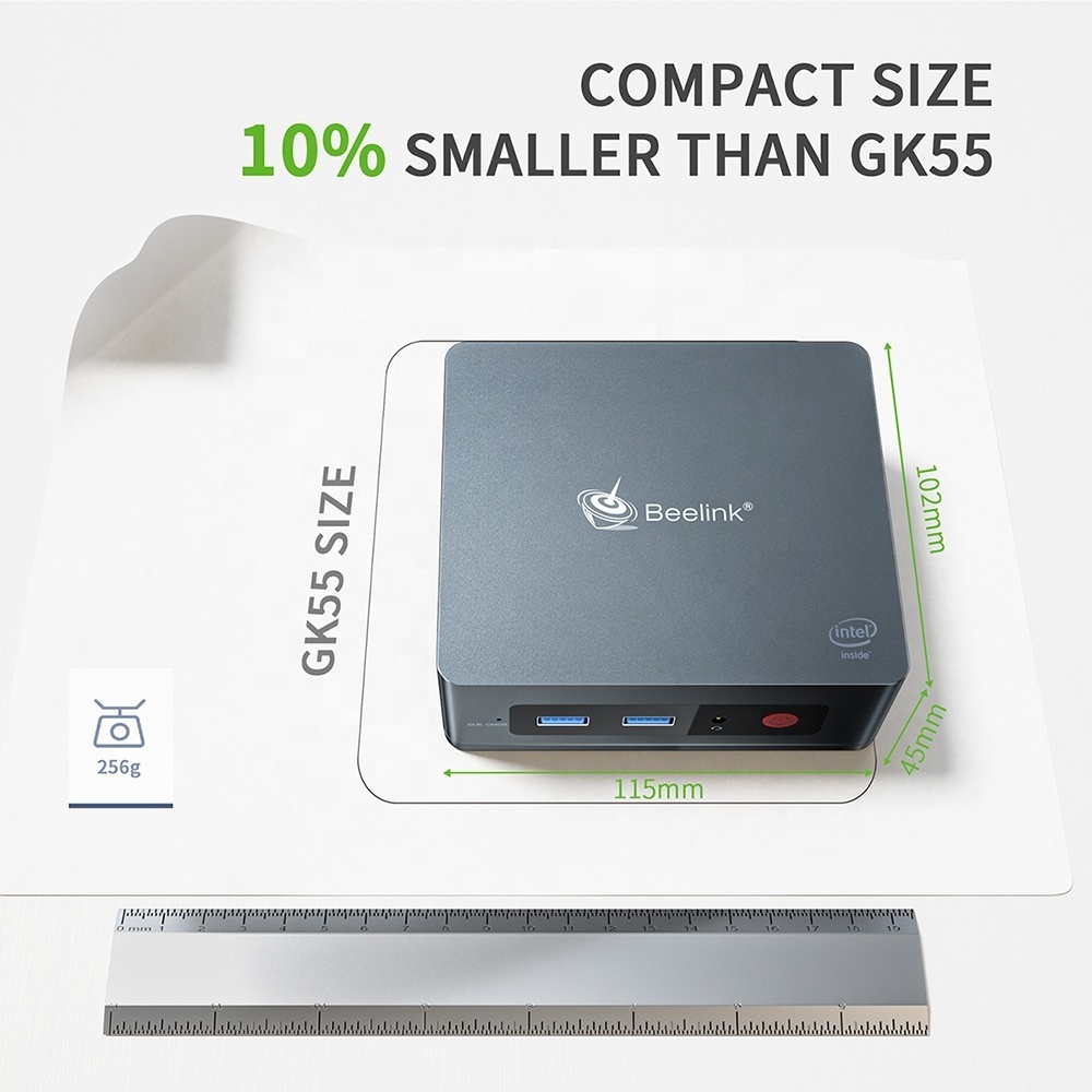 Hot Beelink GK35 Intel J3455 8G 256G Mini PC 64Bit Wins10 Laptop Desktop Industrial Computer for bank Office Work Games Tablet