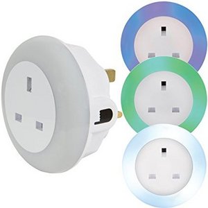 British plug in color changing socket night light lamp