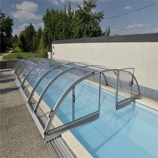 Cheap Automatic Safety Spa Enclosure Retractable Swimming Pool Sliding Roof Cover Pool Enclosures