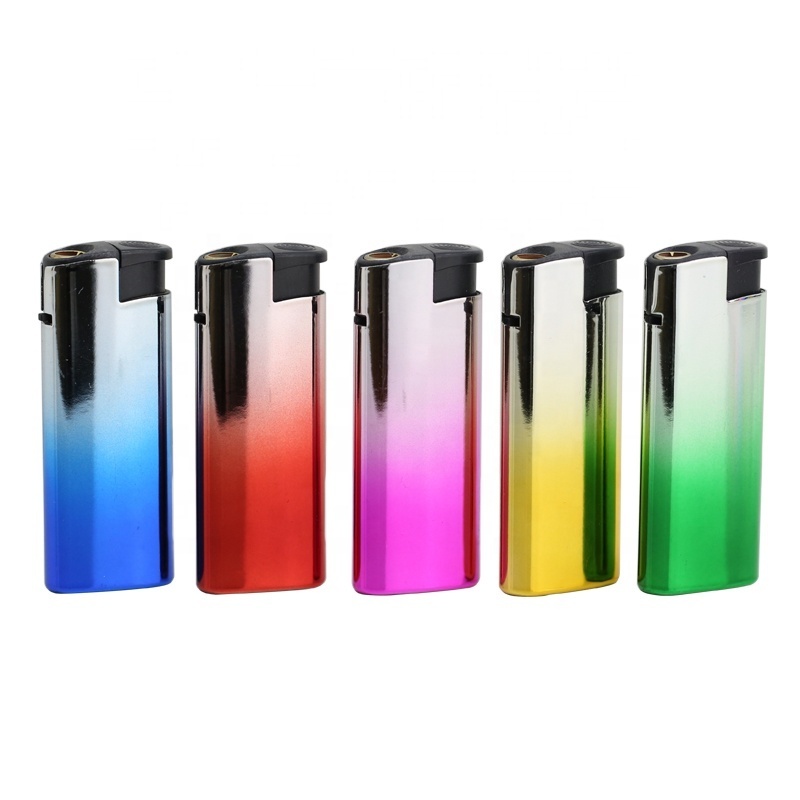 Ex-2126 Metal Blue Jet Flame Plastic Butane Gas Refillable Torch Lighter Electronic Lighters With Led