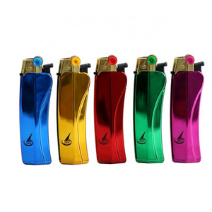 EX-4203  refillable  flint lighter  clear/transparent cigarette plastic lighter good quality golden flame  lighter