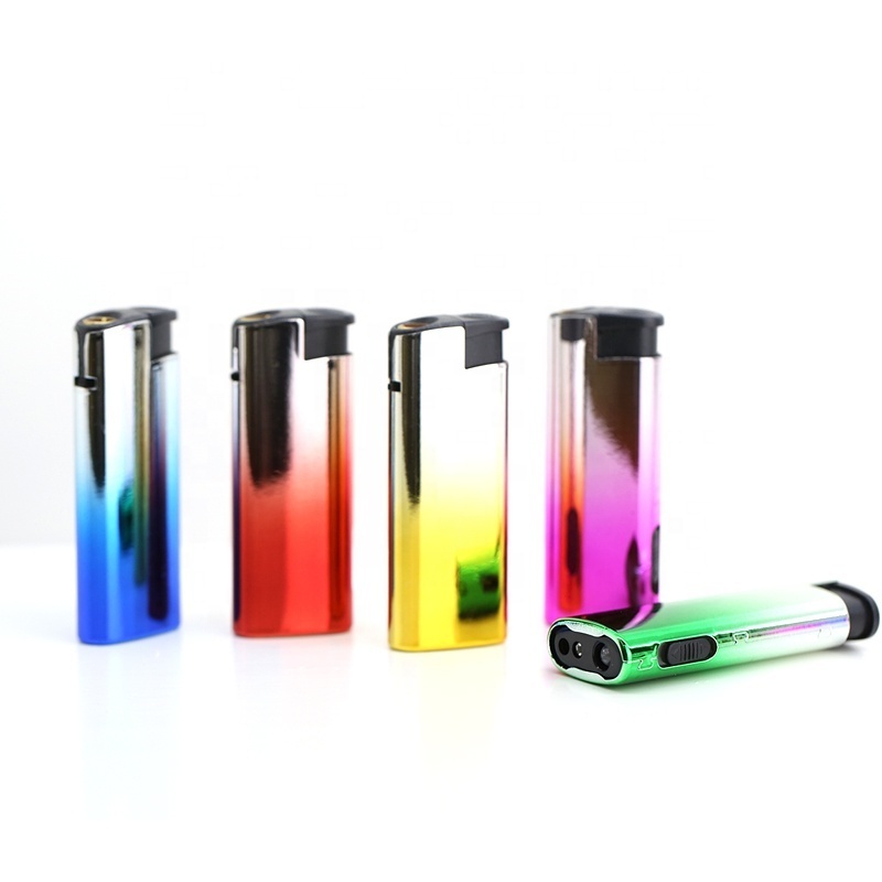 Ex-2126 Metal Blue Jet Flame Plastic Butane Gas Refillable Torch Lighter Electronic Lighters With Led