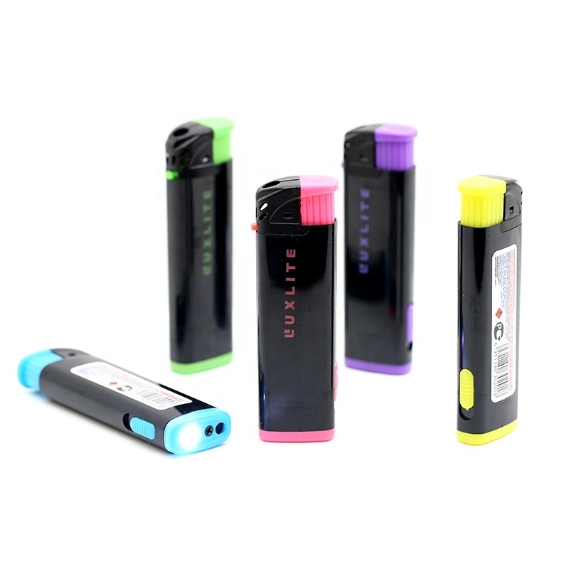 plastic lighter with LED  electronic  gas lighters EX-2151S torch lighter