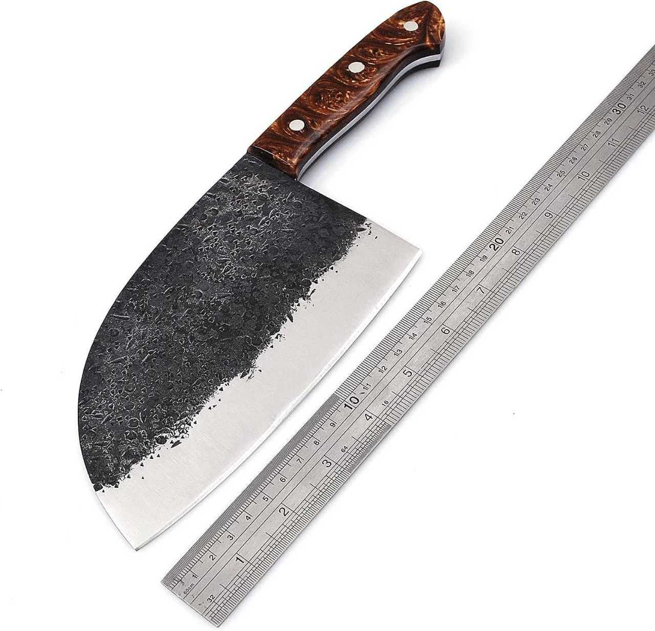 Forged Knife Chopper Japanese Cleaver Slaughter Chef Knife For Boning Meat Handmade Serbian Chopper Knife With Resin Handle