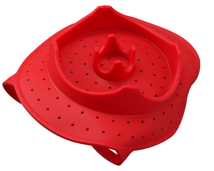 Durable Silicone Home&.Kitchen Gadgets Collapsible Vegetable Microwave Silicone Steamer Basket with Handles Baby Food Plates