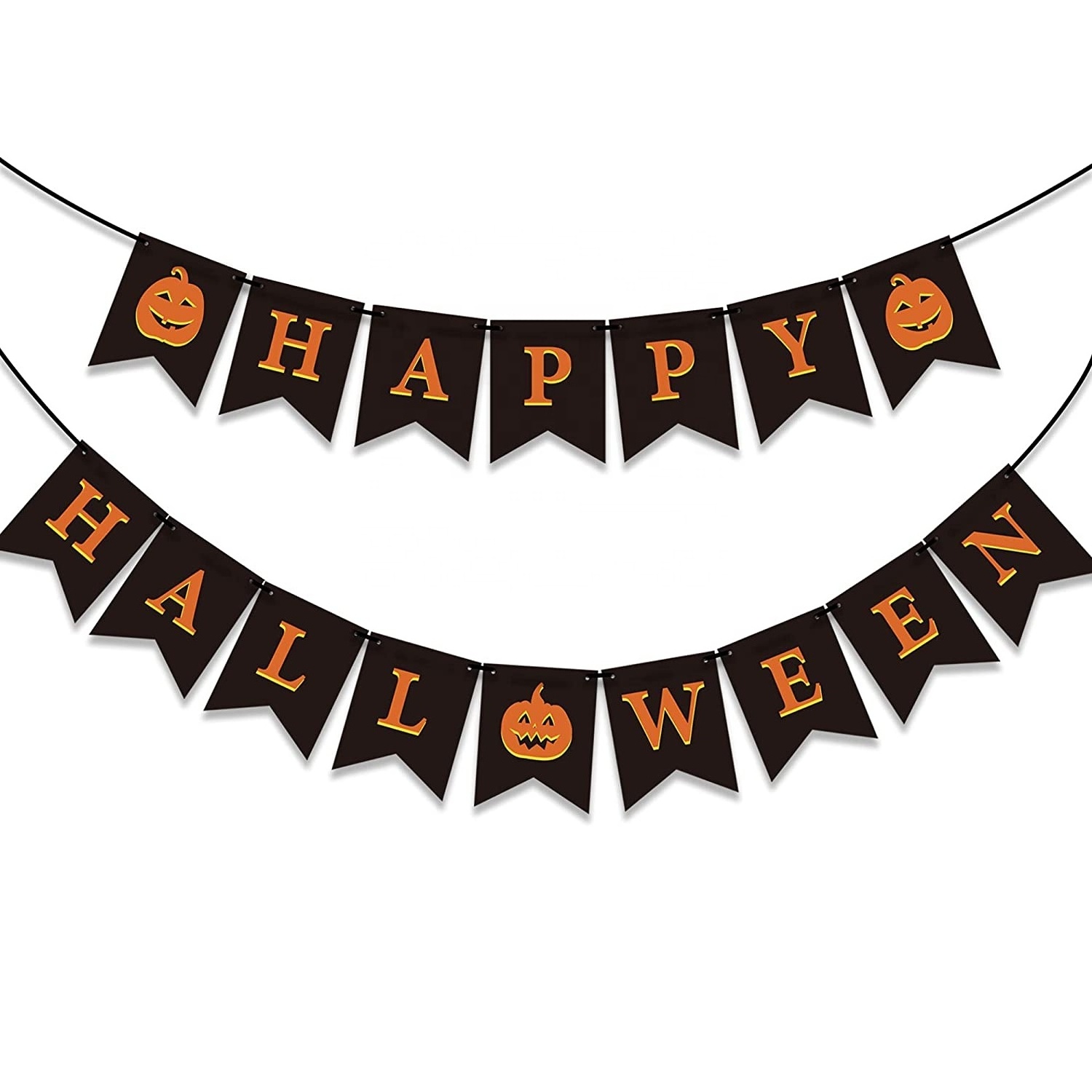 Halloween Bunting with Pumpkin Sign Outdoor Indoor Home Decor for Mantle Fireplace Halloween Theme Party Decorations Supplies