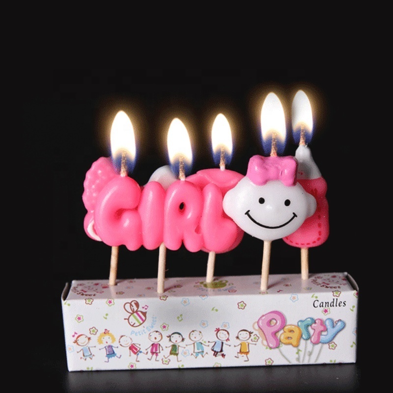 Creative Chinese Import Wedding Birthday Fancy Fire Candle Gift Party Decoration Letter Shaped children's Cartoon Candle