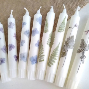 Wholesale white candle for household dinner Wedding Table Decor Gift idea Taper candle Floral Hand Painted Tapered Candles