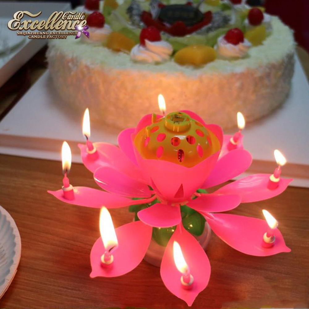 wholesale rotating musical party cake firework birthday candles