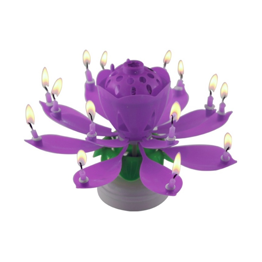 China Wholesale Happy Birthday Flower Musical Candle wholesale musical lotus 14 rotating happy birthday candle