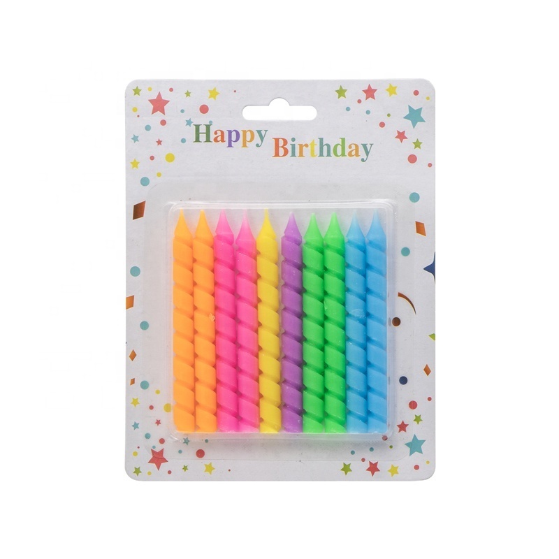 trending new design wave shape product sparkling zig zag spiral birthday candle spiral small candle bulk linear