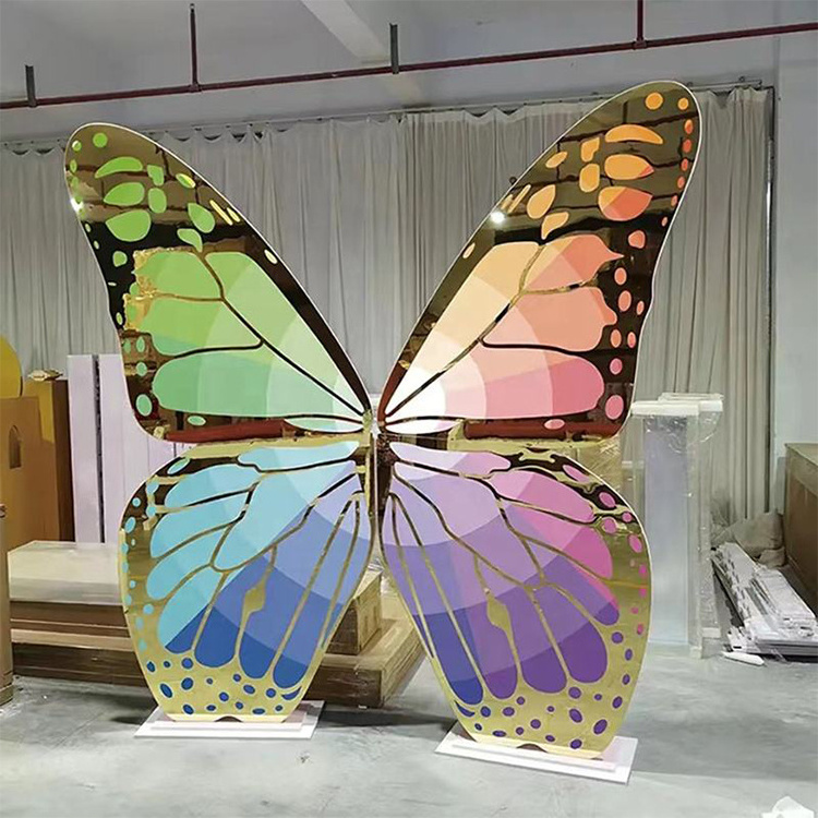 High Quality Colorful Pink Butterfly Wings Large Acrylic Butterfly For Party Events Wedding Backdrop