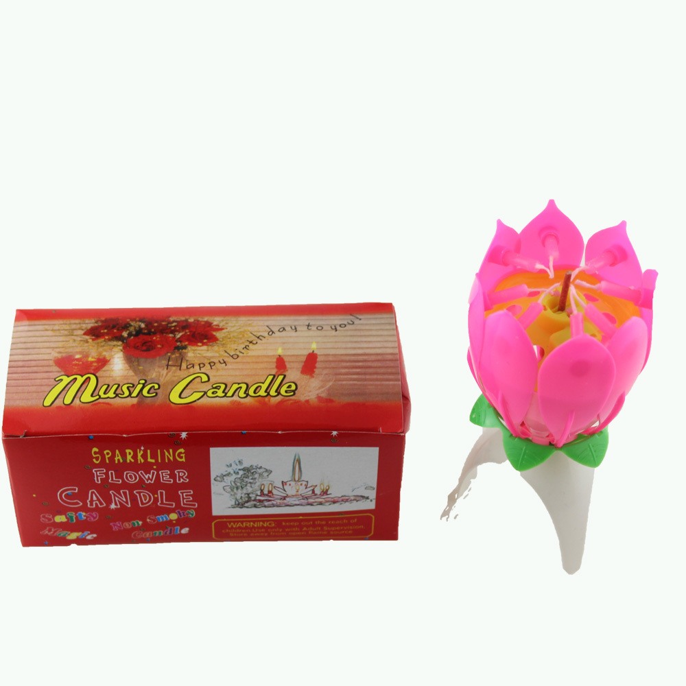 Wholesale little lotus flower single layer tripod bloom music novelty birthday candles