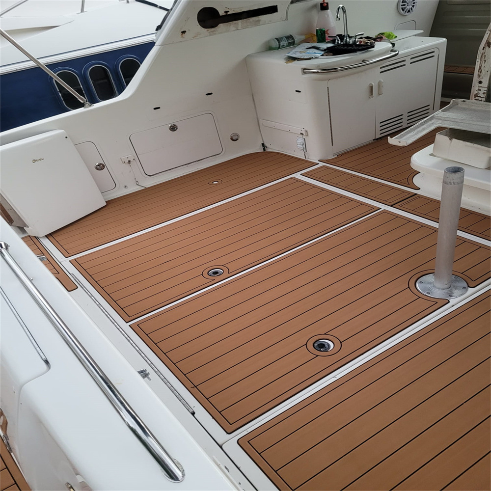 1998 Sea Ray Sundancer 370 Swim Platform Cockpit Pad Boat EVA Teak Flooring Mat Backing Adhesive SeaDek Gatorstep Style Floor