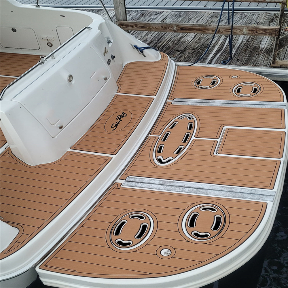 1998 Sea Ray Sundancer 370 Swim Platform Cockpit Pad Boat EVA Teak Flooring Mat Backing Adhesive SeaDek Gatorstep Style Floor