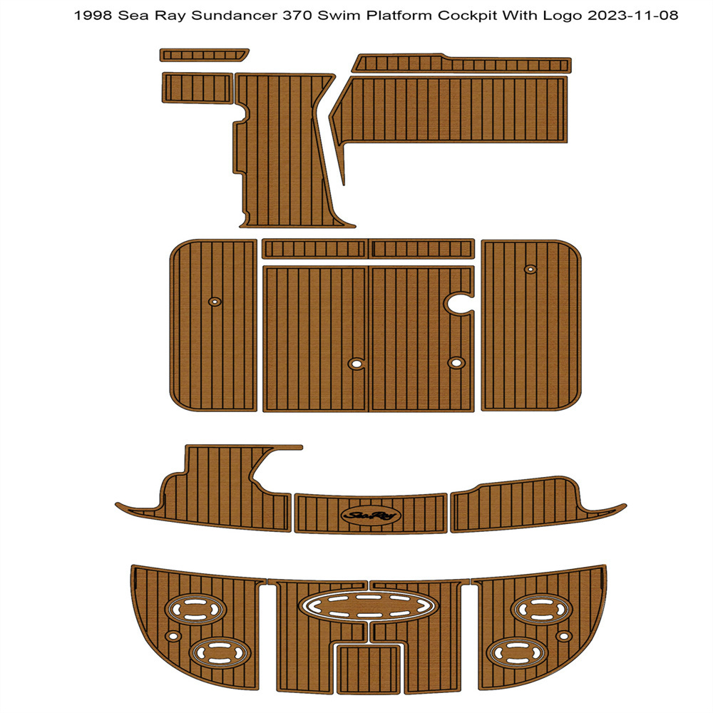 1998 Sea Ray Sundancer 370 Swim Platform Cockpit Pad Boat EVA Teak Flooring Mat Backing Adhesive SeaDek Gatorstep Style Floor