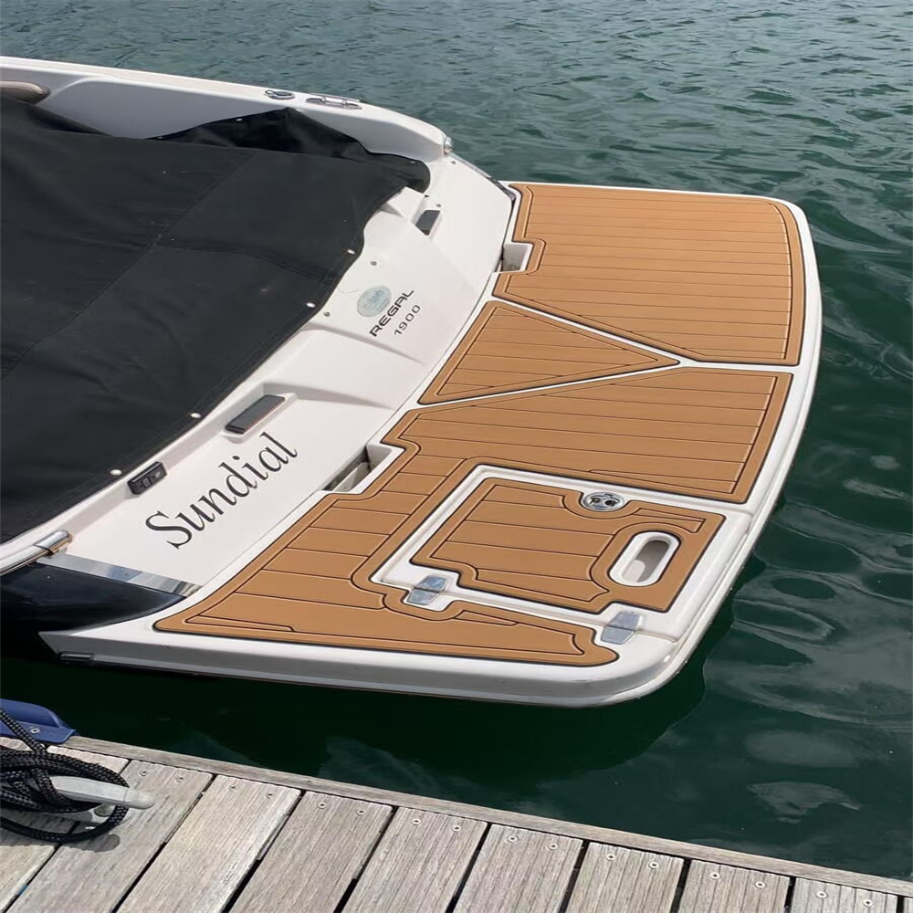 2013 Regal 2500 Cockpit Pad Boat EVA Foam Faux Teak Deck Floor Mat Flooring Backing Adhesive SeaDek Gatorstep Style Floor