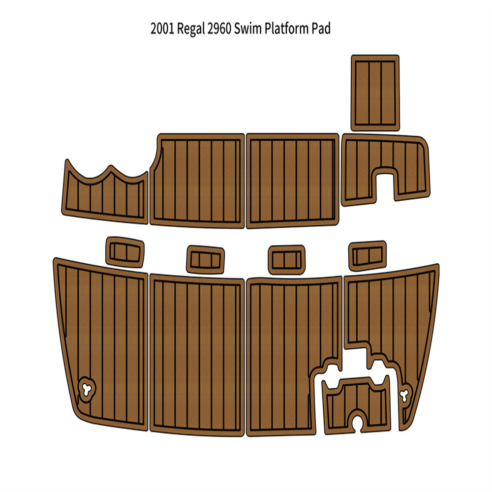 2001 Regal 2960 Swim Platform Step Pad Boat EVA Foam Faux Teak Deck Floor Mat Backing Adhesive SeaDek Gatorstep Style Floor