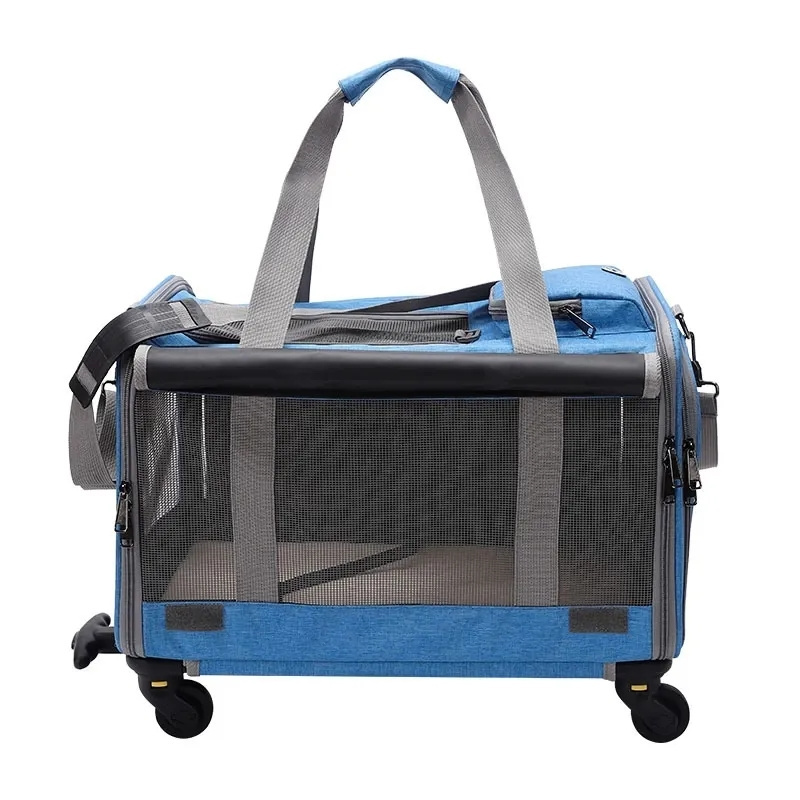 Manufacturer Detachable Portable Breathable Travel Bag Pet Carrier with Wheels