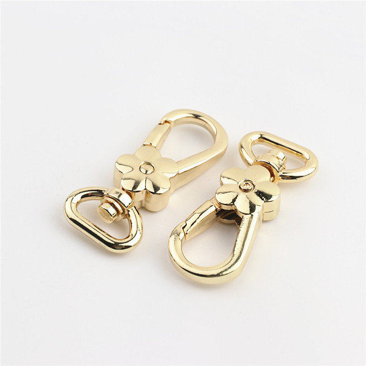 13mm Flower Shape Swivel Clasp Keyring Lobster Handbag Hardware Accessories Bag Snap Hook