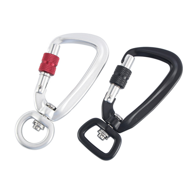 Aluminum screw locking swivel carabiner