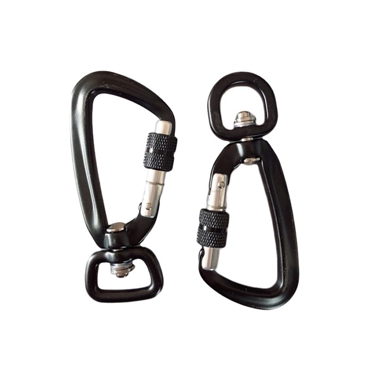 Aluminum screw locking swivel carabiner