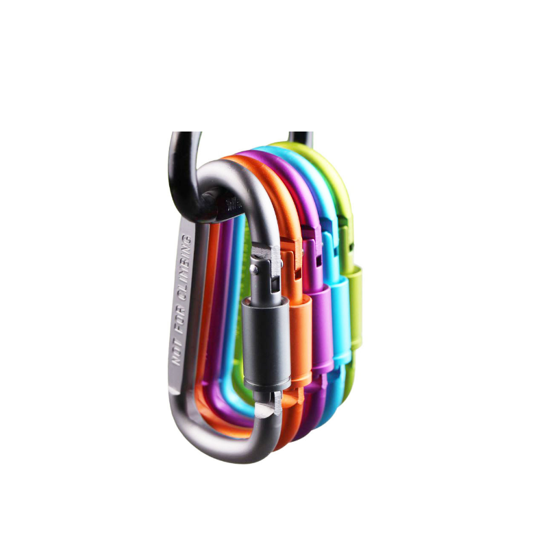 Not for climbing aluminum Nut lock carabiner with Free Logo keychain hook