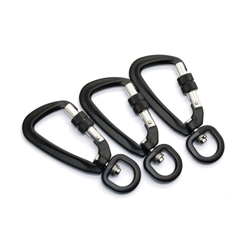 Aluminum screw locking swivel carabiner