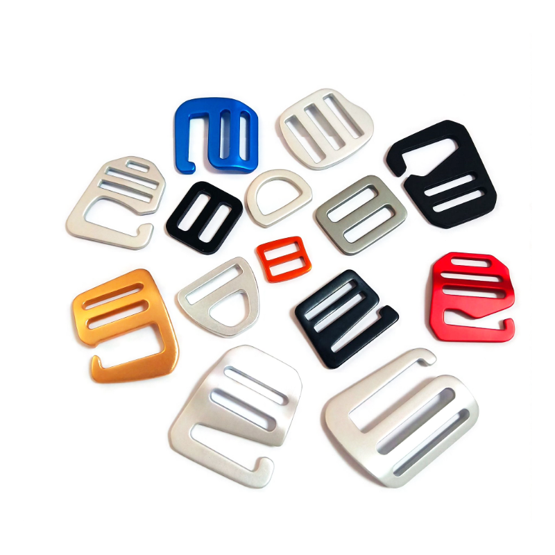 hot sale Adjustable Anodized Aluminium Bag Webbing Strap Belt G Hook Buckle G shape snap hook