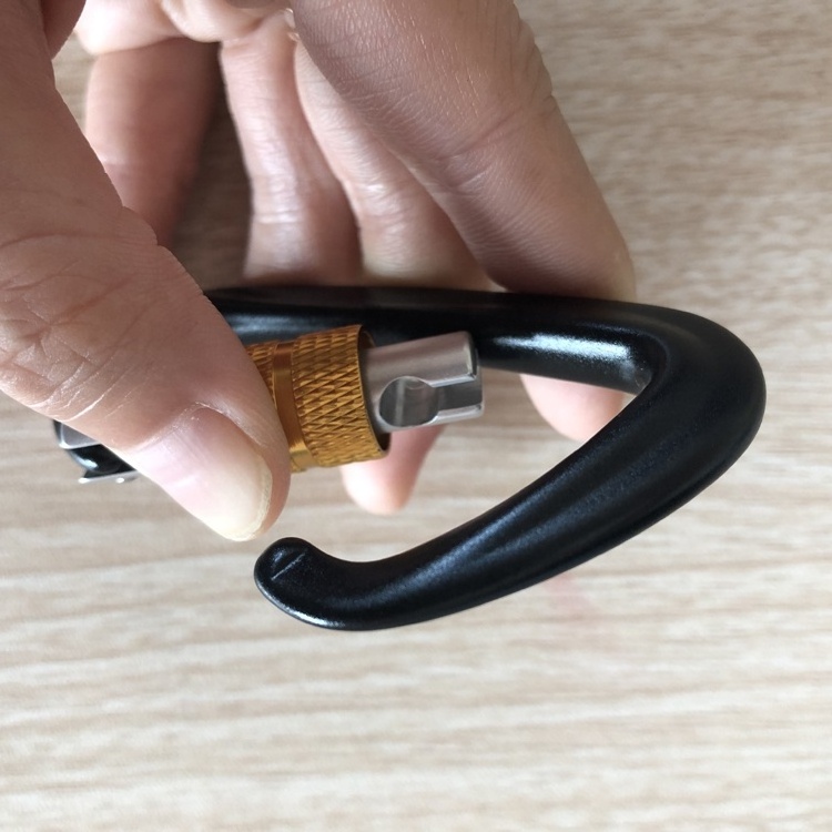 Heavy duty carabiner climbing with screw lock