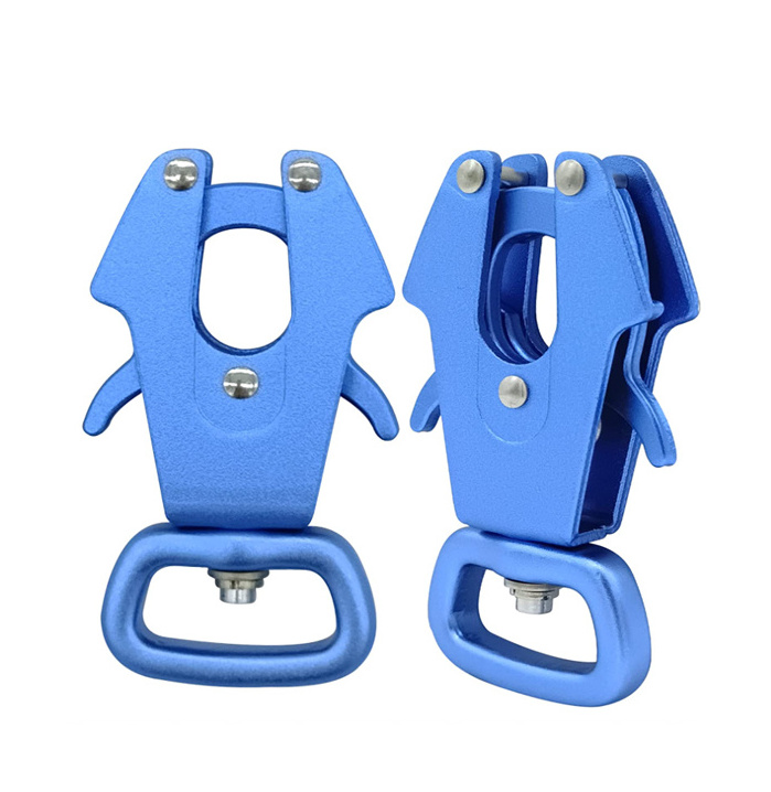 metal aviation aluminum Frog swivel carabiner dog pet carabiner hook