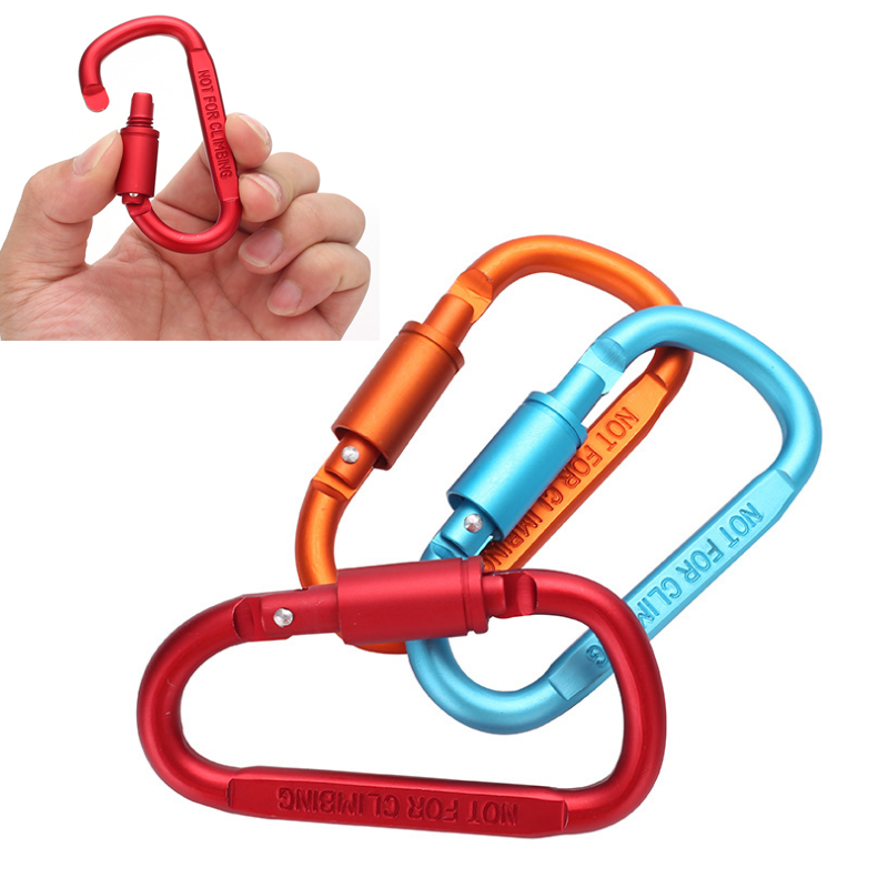 Not for climbing aluminum Nut lock carabiner with Free Logo keychain hook