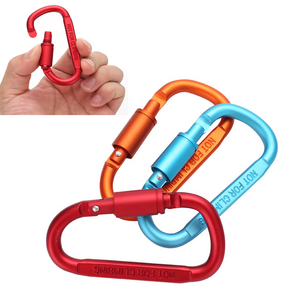 Not for climbing aluminum Nut lock carabiner with Free Logo keychain hook