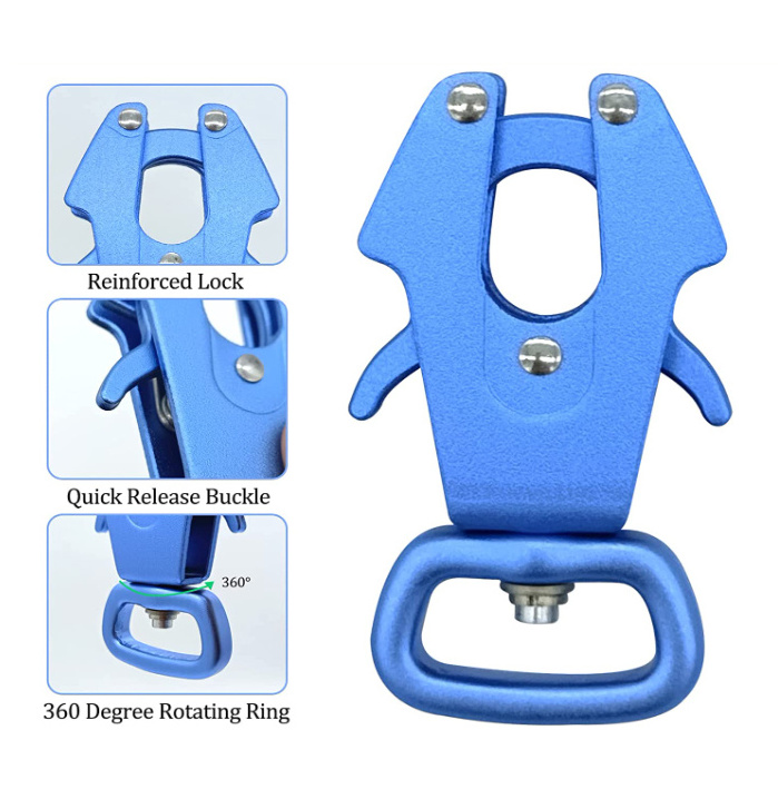 metal aviation aluminum Frog swivel carabiner dog pet carabiner hook